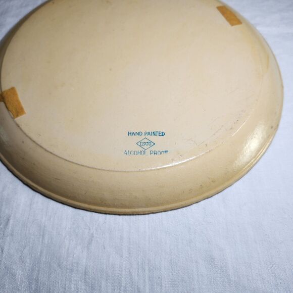 ISCO Hand Painted Rooster Plate Japan Paper Mache Alcohol Proof Vintage - Picture 6 of 7